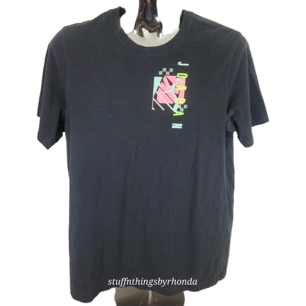 Jordan T Shirt Mens Large Black Nike Jumpman Standard Fit Tee